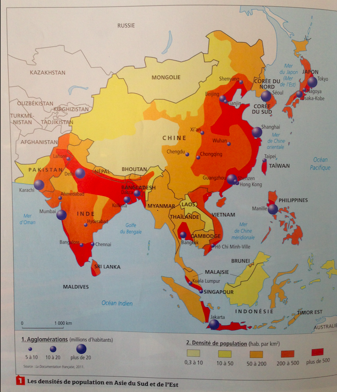 carte asie du sud et de l est L' Asie du Sud et de l'Est : les enjeux de la croissance   Sabine 